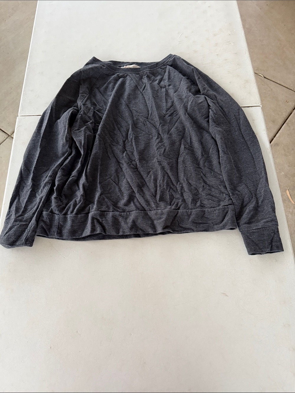 Level Eight Women's Lightweight Crewneck Sweatshirt - Charcoal Gray
